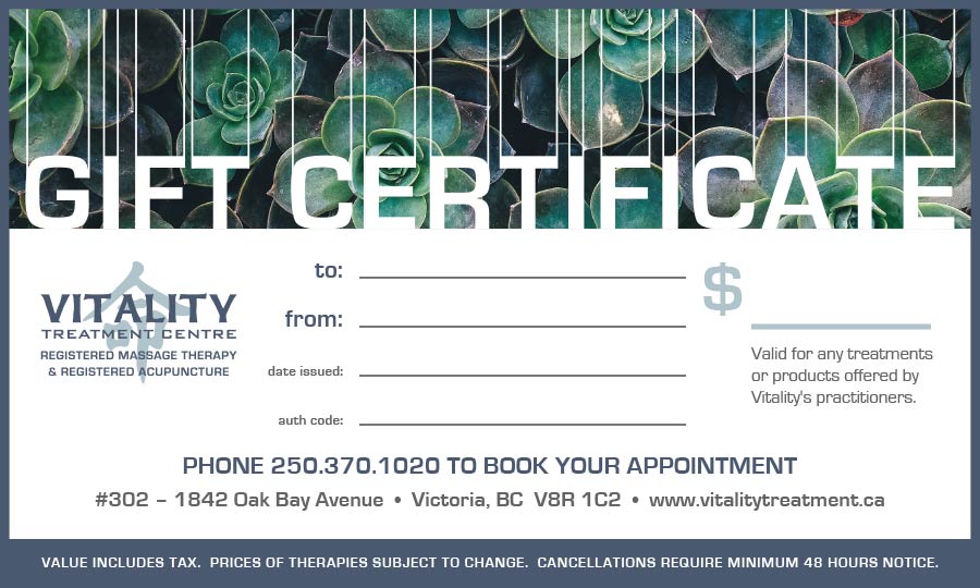 Vitality Massage Gift Certificate